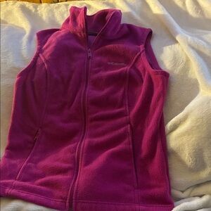 Columbia Pink Magenta Fleece Vest - Sleeveless Zip